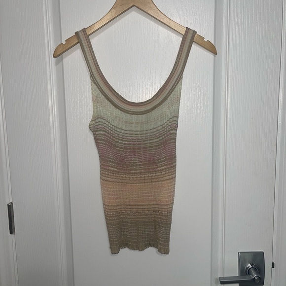 MISSONI Vneck Cardigan & Tank Set Front Button Down Zig Zag Print Pink Blue 6/8 - Picture 2 of 15